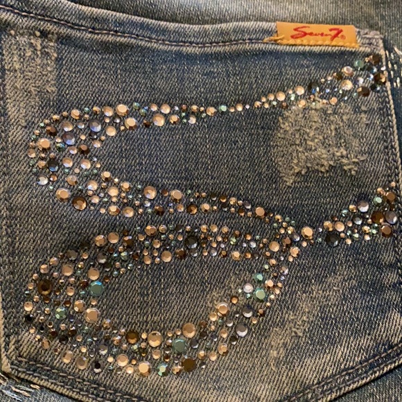 NWT Seven Luxe Premium Denim Light Wash Blue Jeans, Boot Cut, Sz 14 - Picture 10 of 15